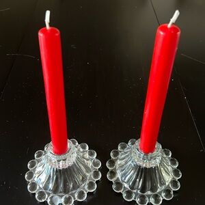 Candlewick Anchor Hocking Candlesticks Set of 2